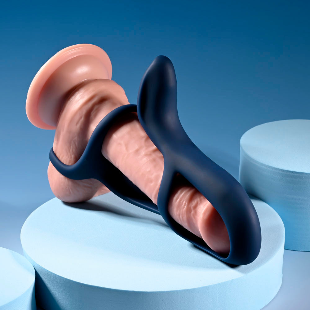 Zero Tolerance BIG TIME - Navy Blue USB Rechargeable Vibrating Penis Sleeve with Wireless Remote-ZE-RS-4547-2