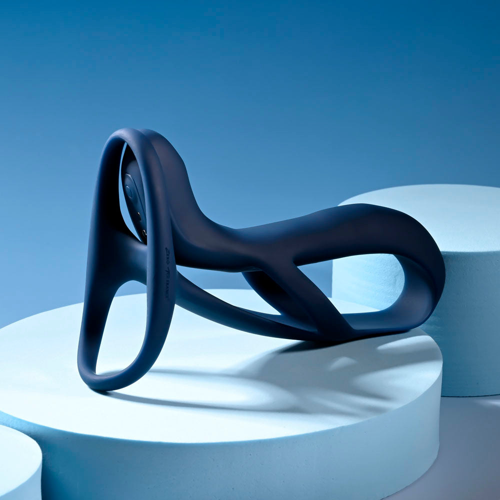 Zero Tolerance BIG TIME - Navy Blue USB Rechargeable Vibrating Penis Sleeve with Wireless Remote-ZE-RS-4547-2