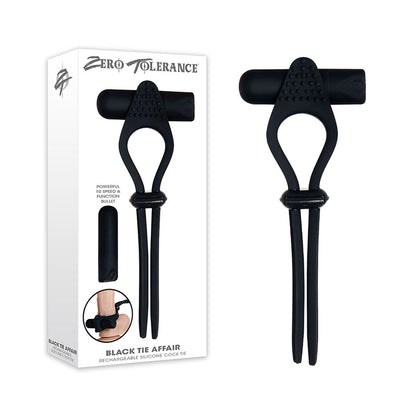 Zero Tolerance Black Tie Affair - Black USB Rechargeable Vibrating Lasoo Cock Ring-ZE-RS-6306-2